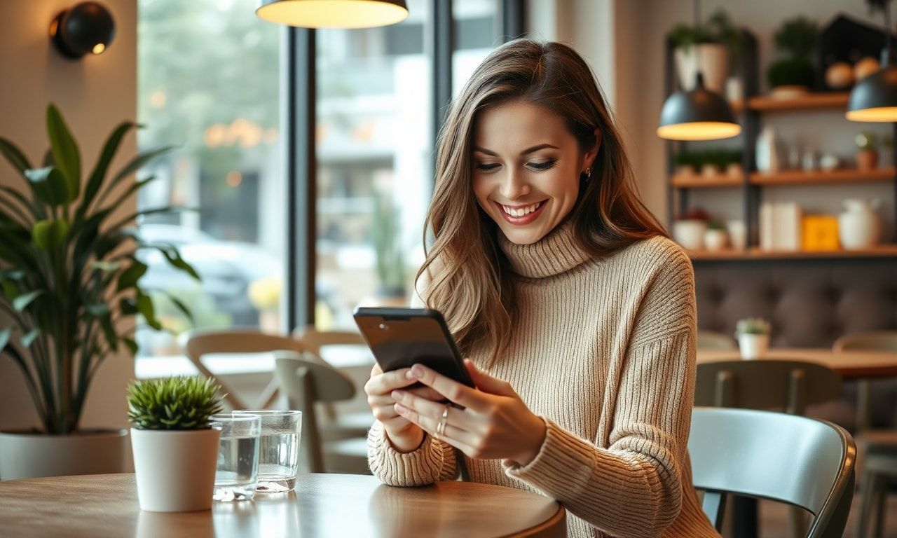 スマホでSNSを楽しむ女性