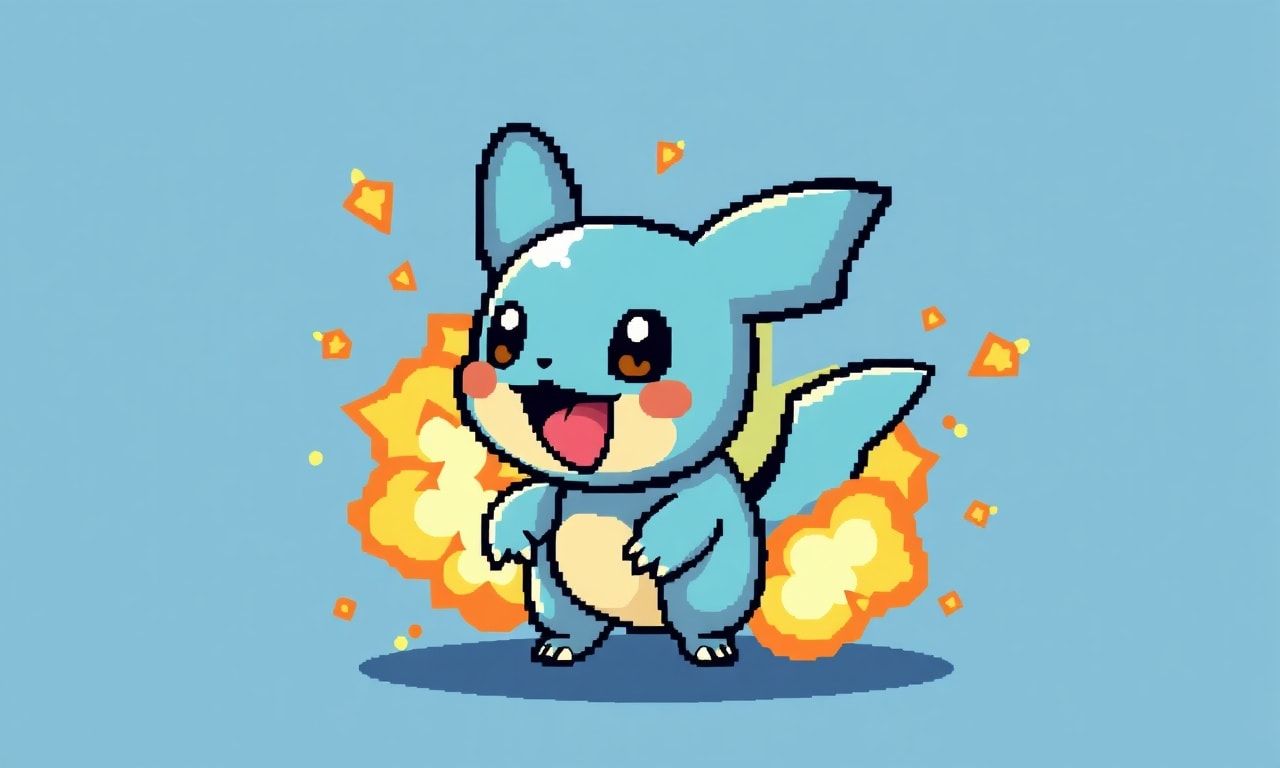 ポケモンが爆発するイメージのドット絵