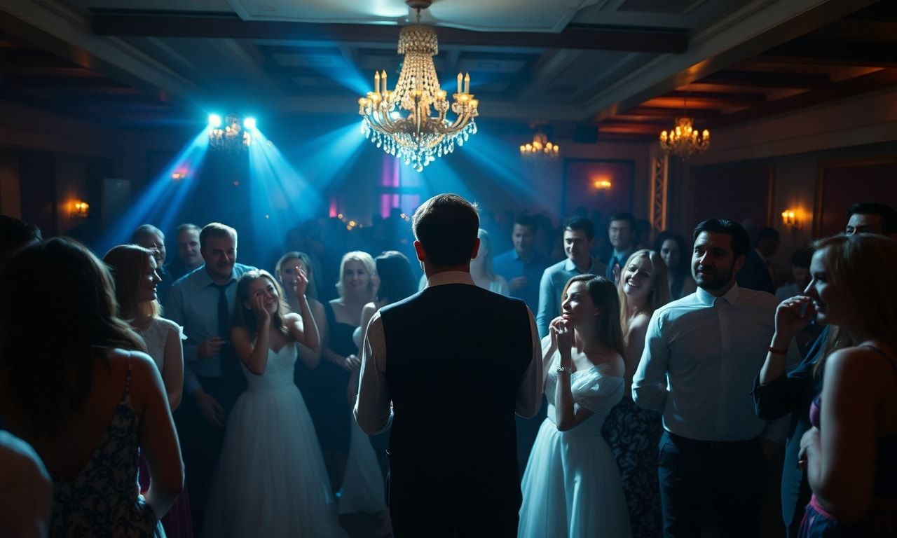 結婚式での格差を象徴する光と影のイメージ