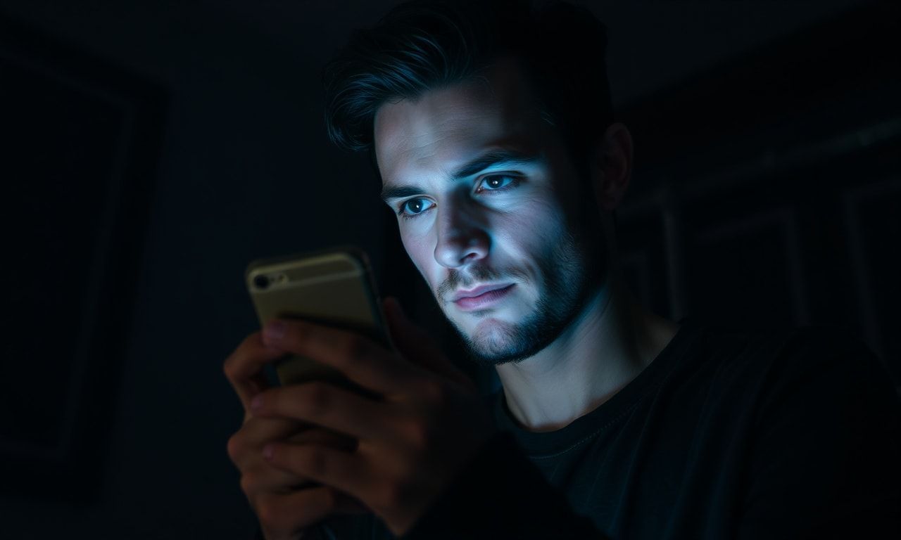 スマホを見て複雑な表情を浮かべる人