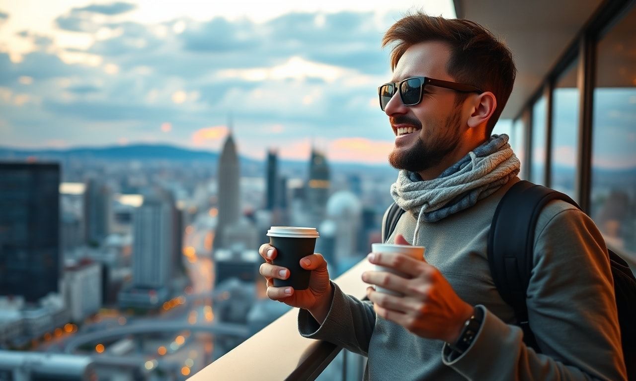 リア充な出張を楽しむビジネスパーソン