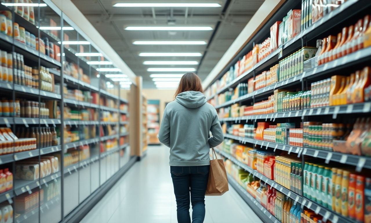 スーパーで効率的に買い物をするイメージ