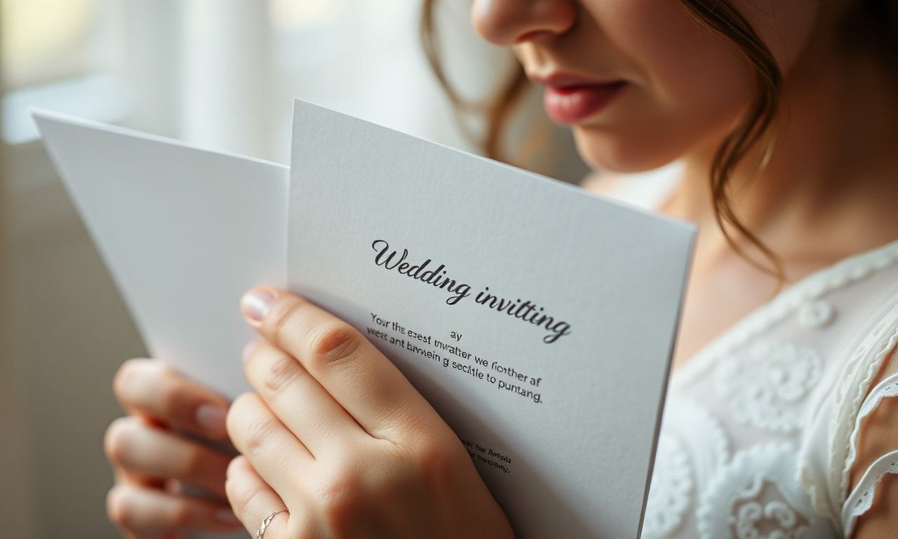 結婚式の招待状を見て悩む人のイメージ