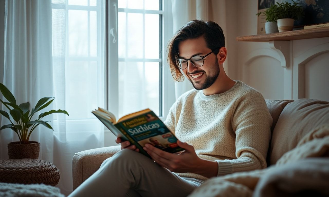 居心地の良い空間で読書を楽しむ様子