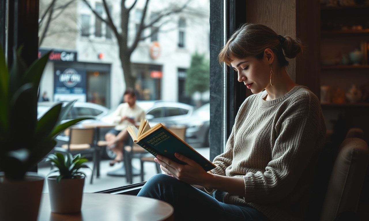 カフェで読書する人のイメージ
