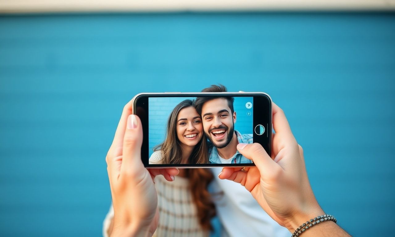 ビデオ通話で楽しむカップル