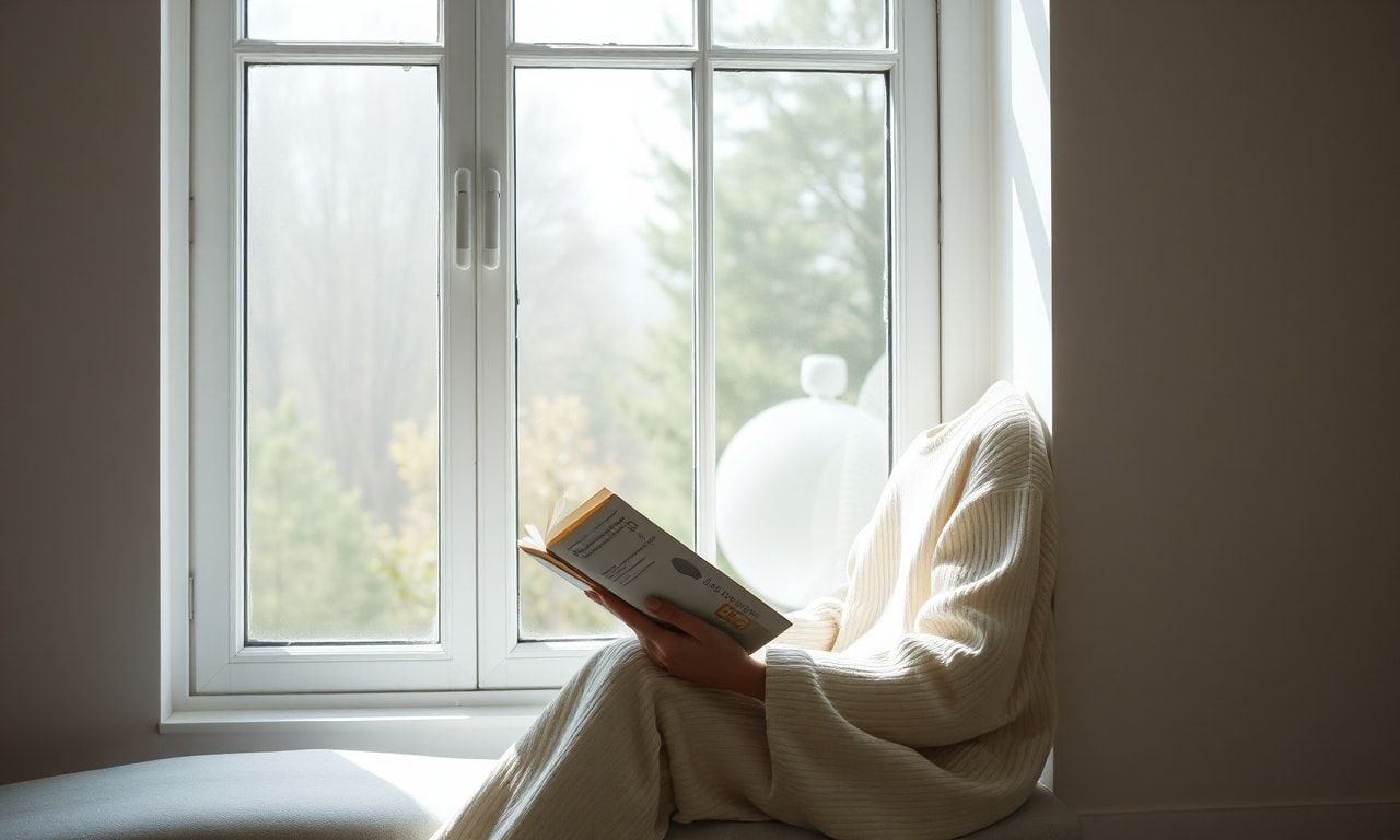 窓辺で読書をしてリラックスしている人のイメージ