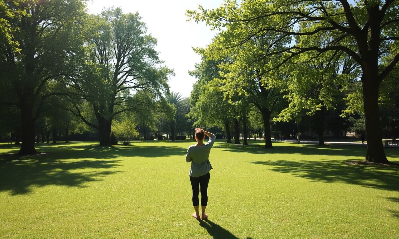 自然の中で穏やかに過ごす人