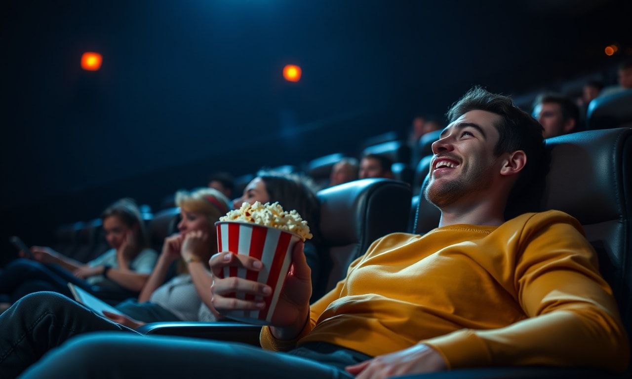 映画を楽しむ一人