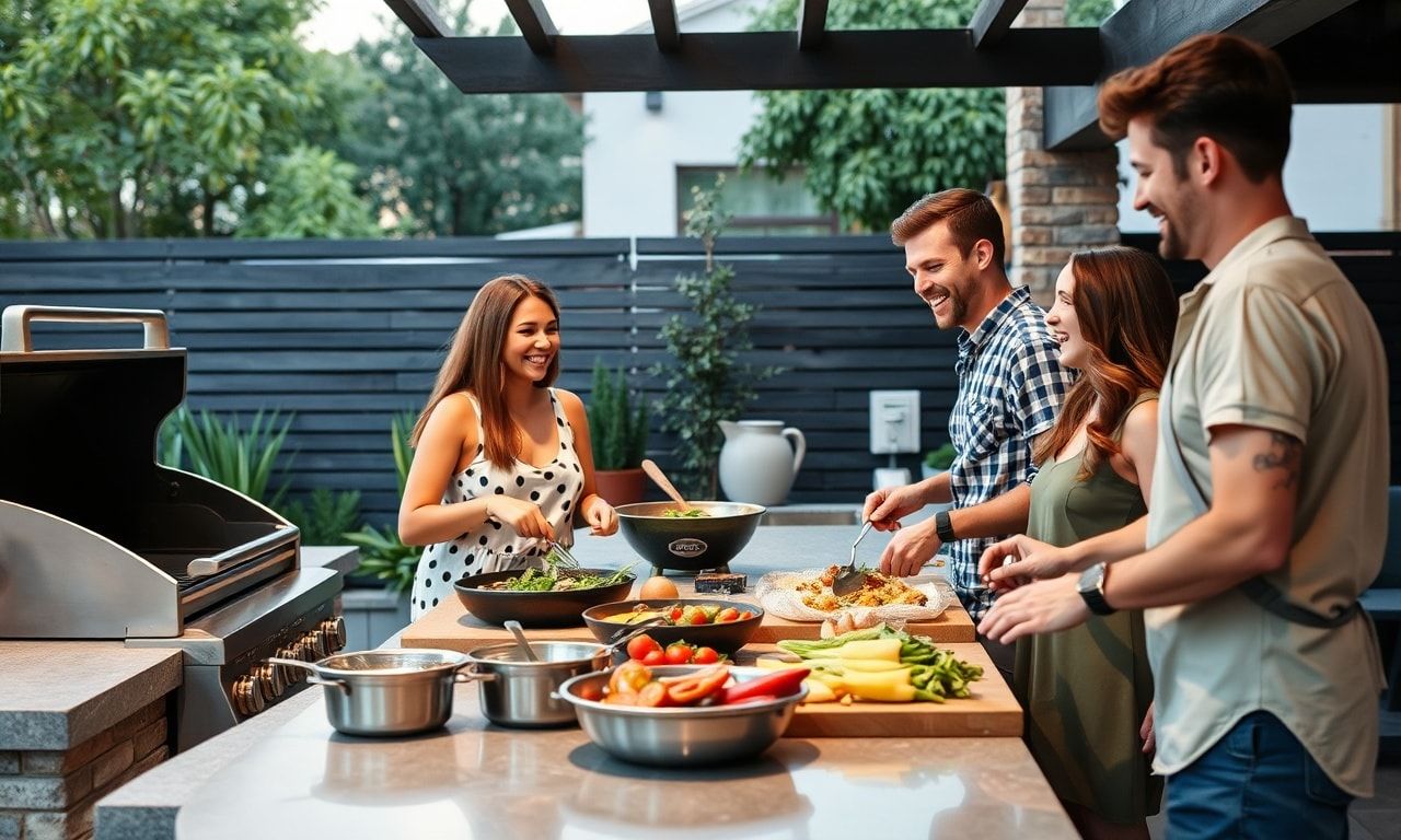 食材の準備をする仲間たち