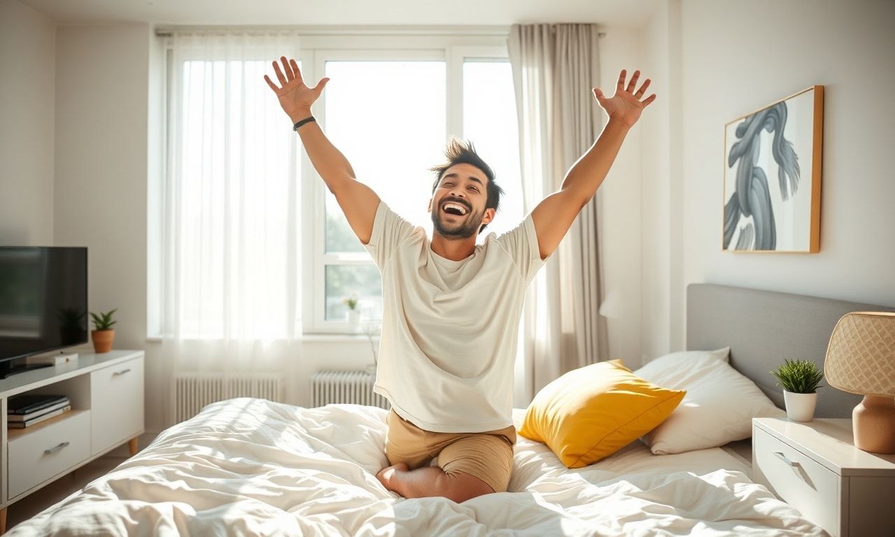 エネルギーに満ち溢れて目覚める様子