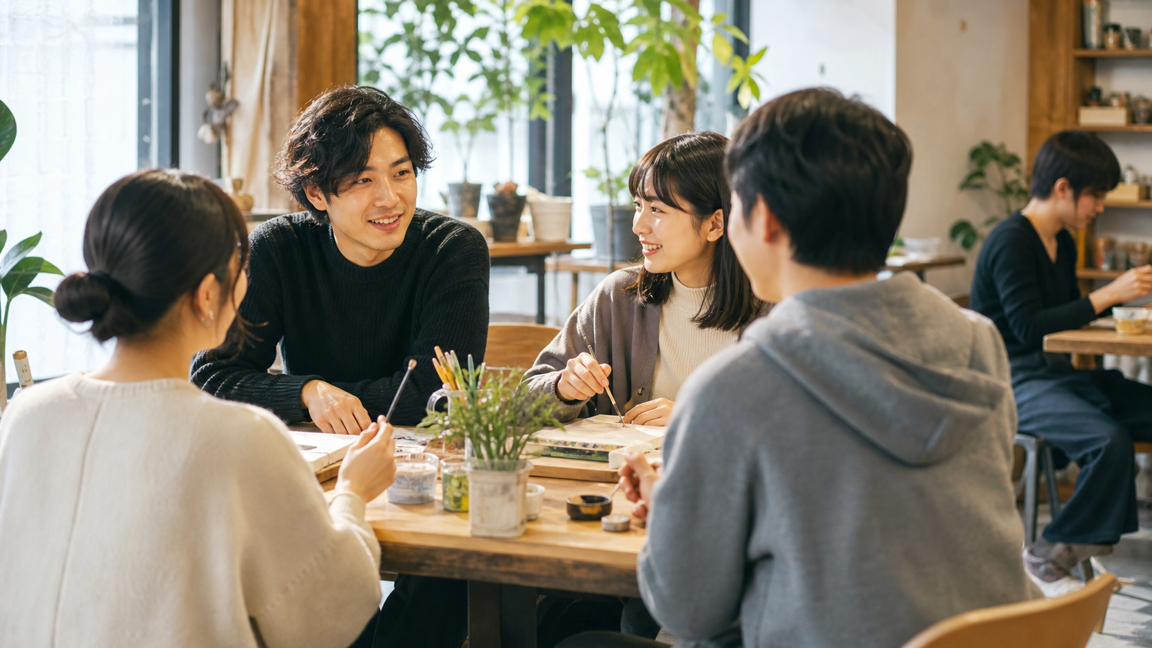 非リア充が趣味の集まりで自然に会話へ参加する様子