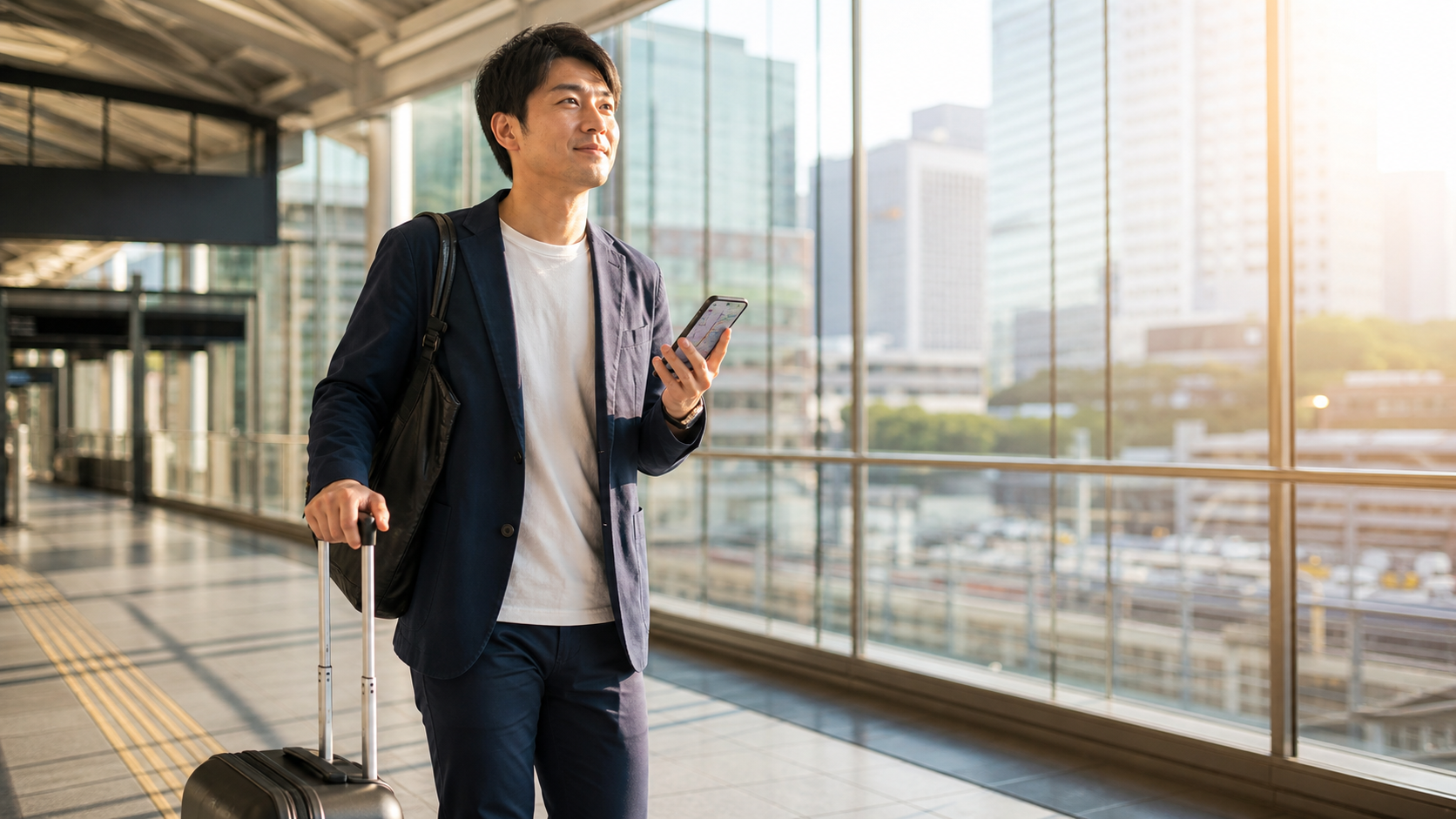 出張を前向きに楽しむビジネスパーソン