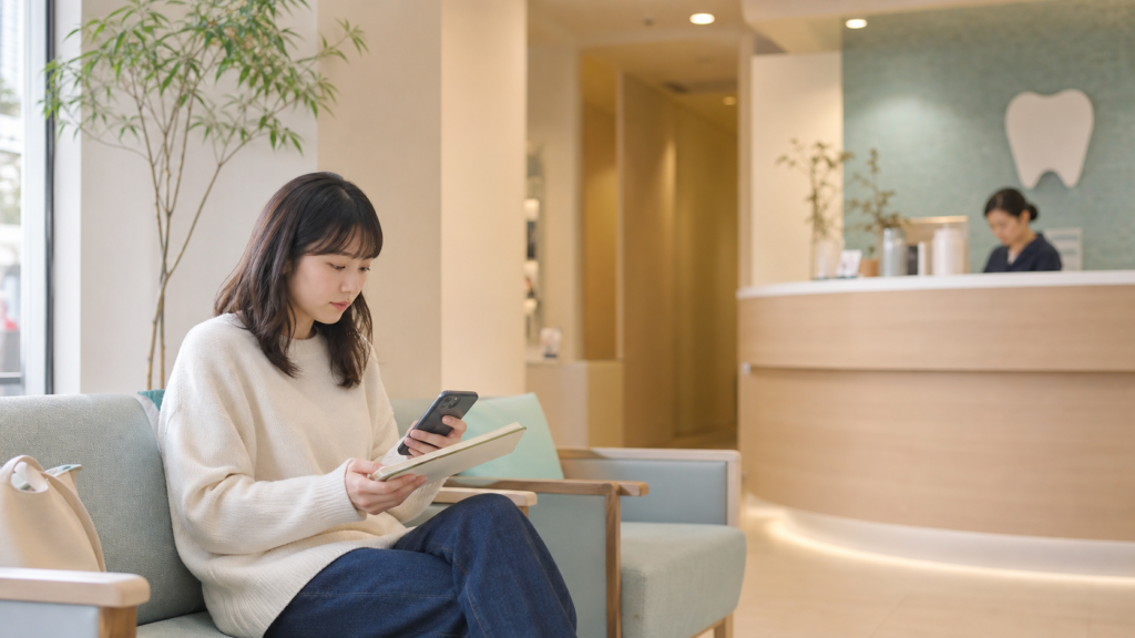 歯医者が怖い理由に向き合うため待合室で準備する人