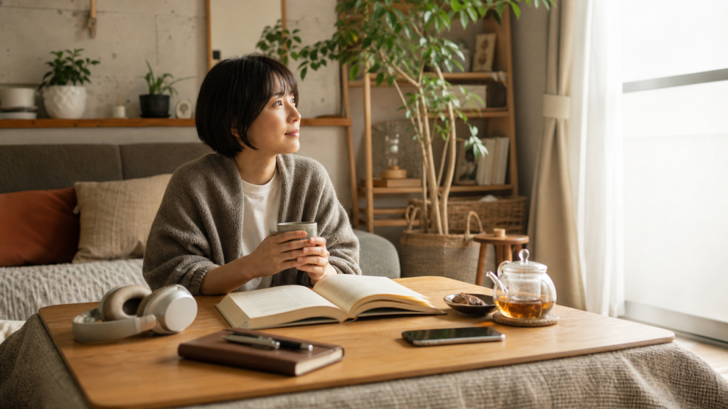 非リア充の過ごし方として一人時間を穏やかに楽しむ休日のイメージ