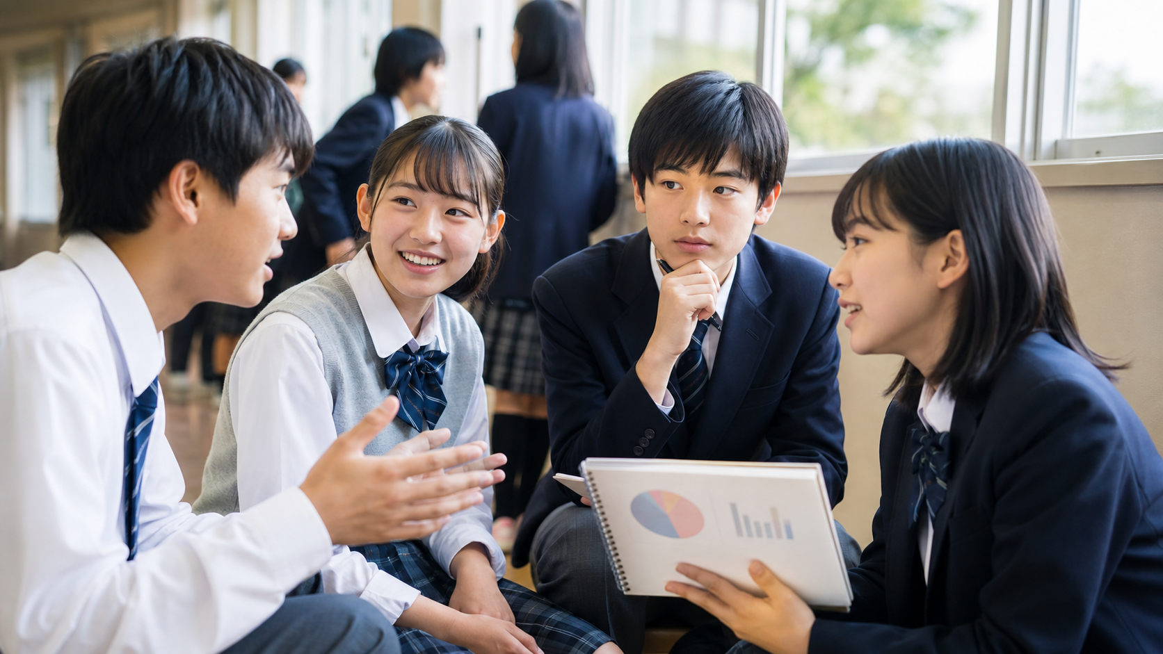中学生のリア充割合と学校生活のイメージ