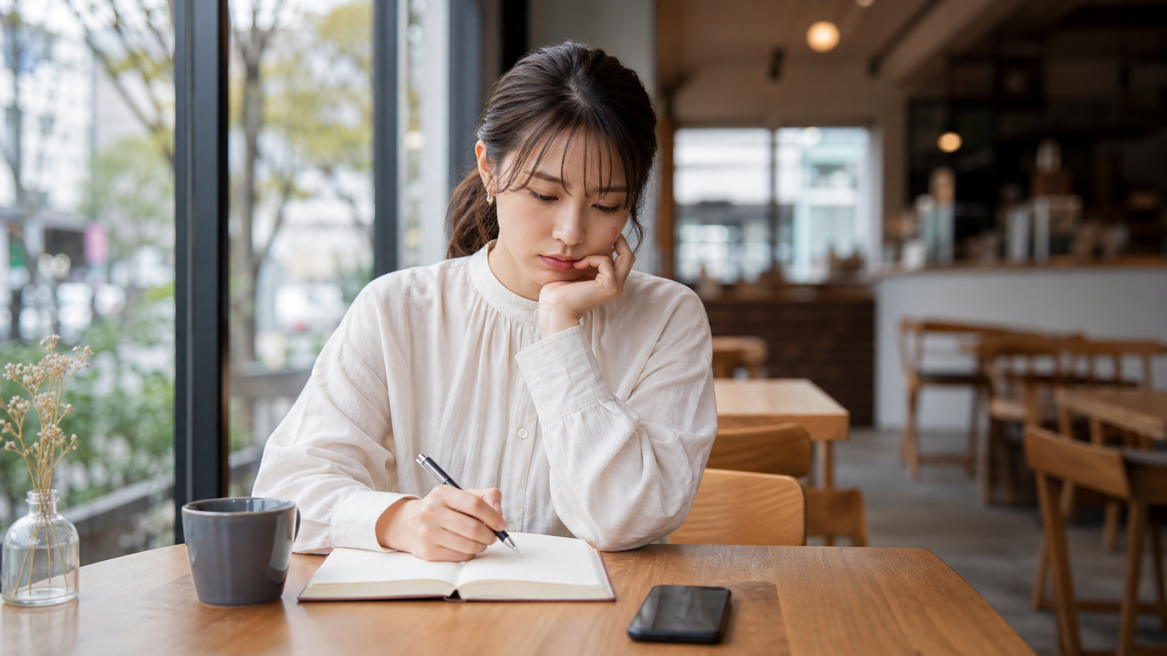 別れさせたい心理を落ち着いて整理する女性