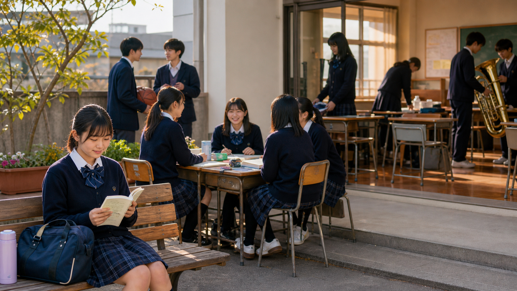 恋人ありだけではない中学生の充実を表す学校生活のイメージ