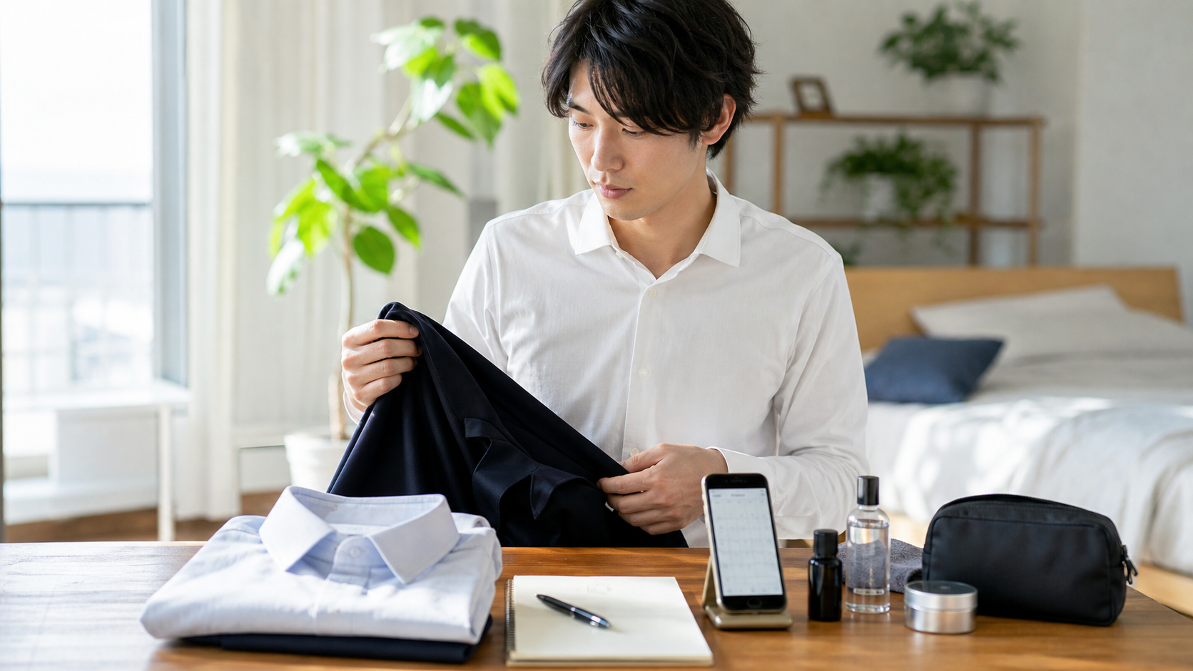 リア充男子の特徴に近づく身だしなみ準備のイメージ