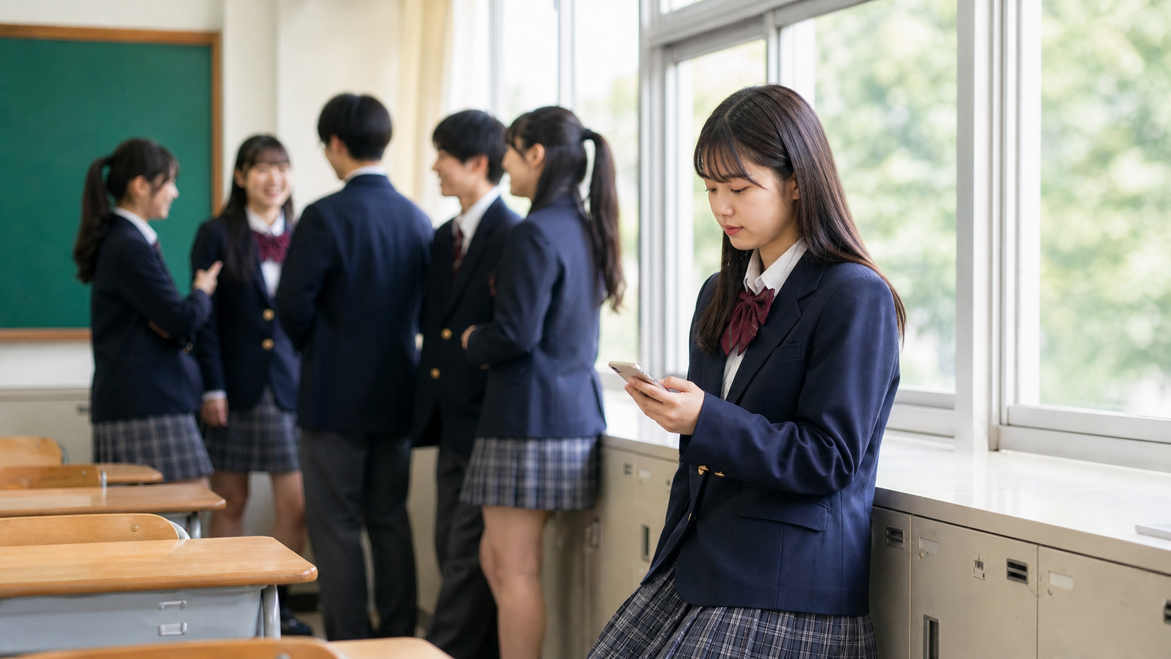 学校とSNSで非リア充あるあるを感じる学生