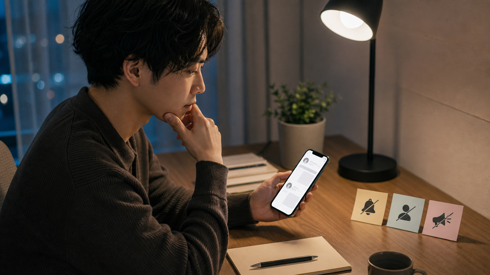 LINE VOOMと痛く見えるNG設定を見直す様子