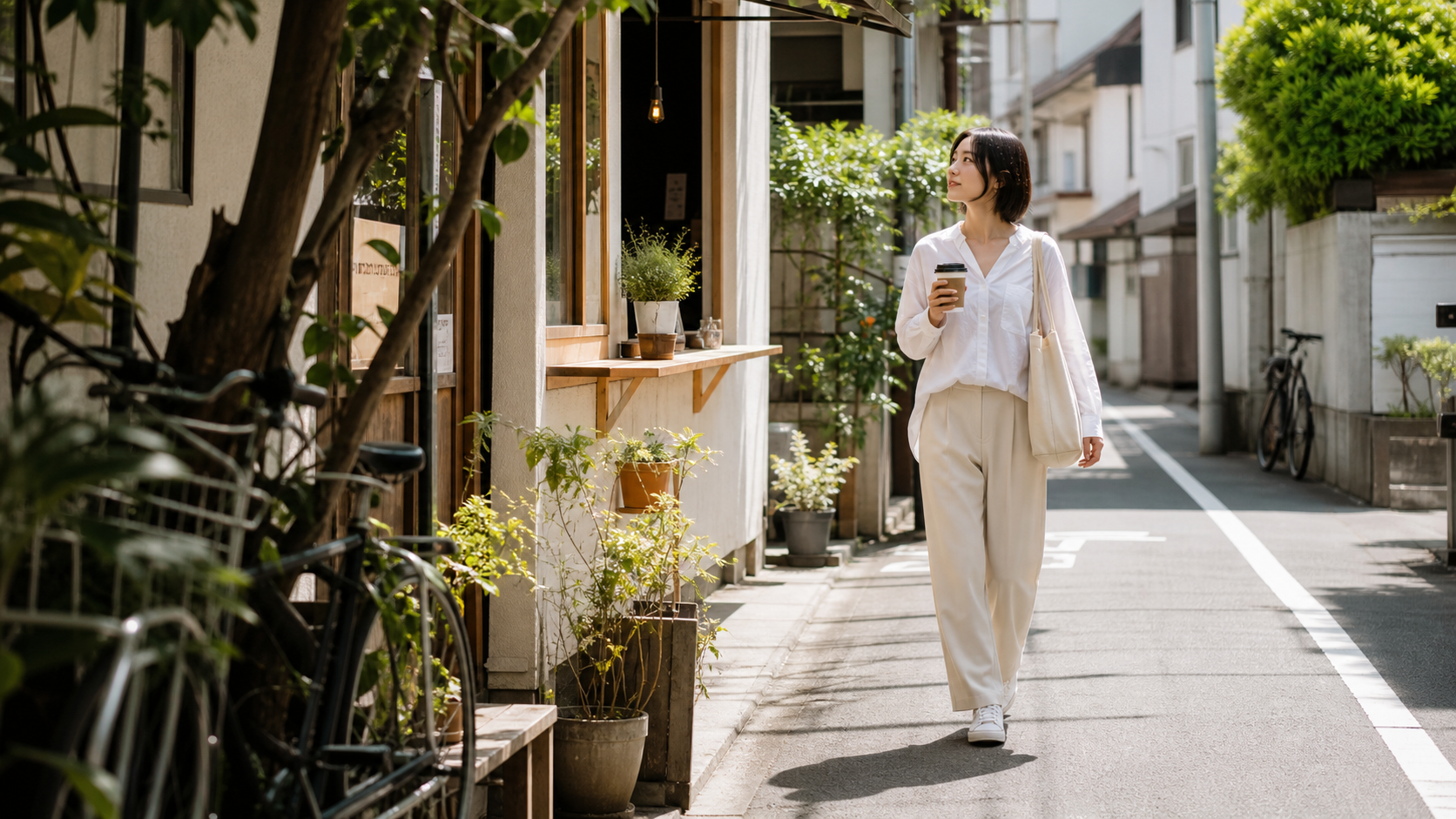 一人でカフェ巡りや街歩きを楽しむ非リア充の過ごし方のイメージ