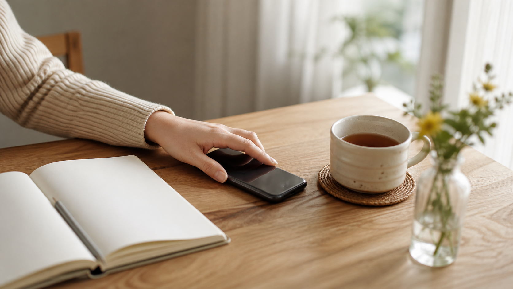 衝動的な連絡を止めて気持ちを整理する手元
