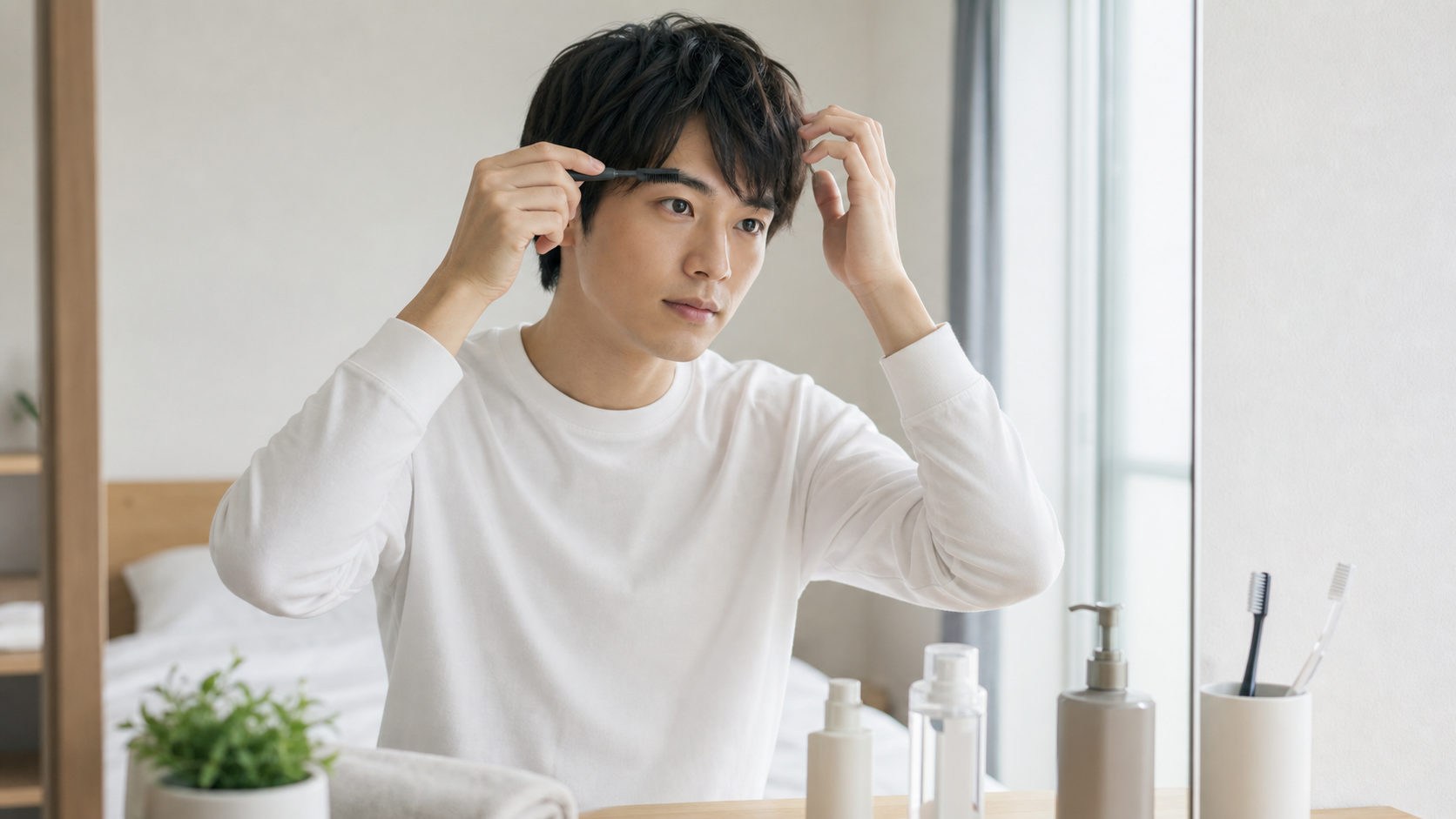 非リア充から垢抜ける方法として髪型と眉を整える人