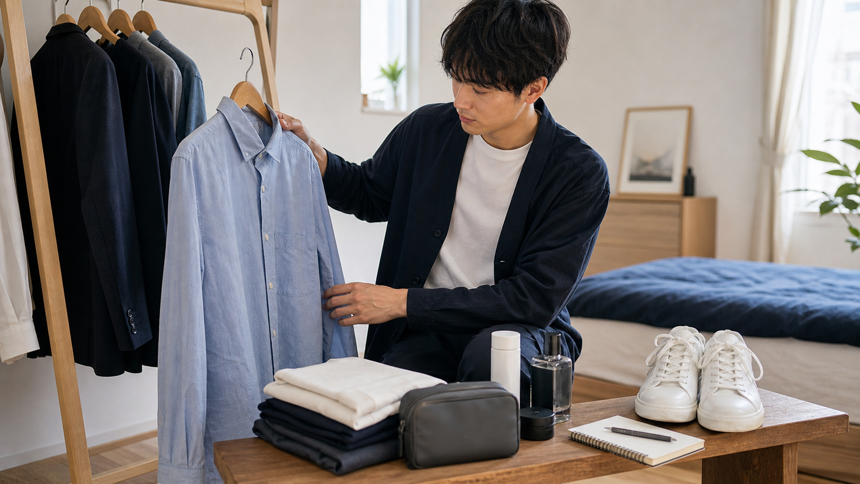 恋愛の最初の一歩として清潔感と服装を整える男性