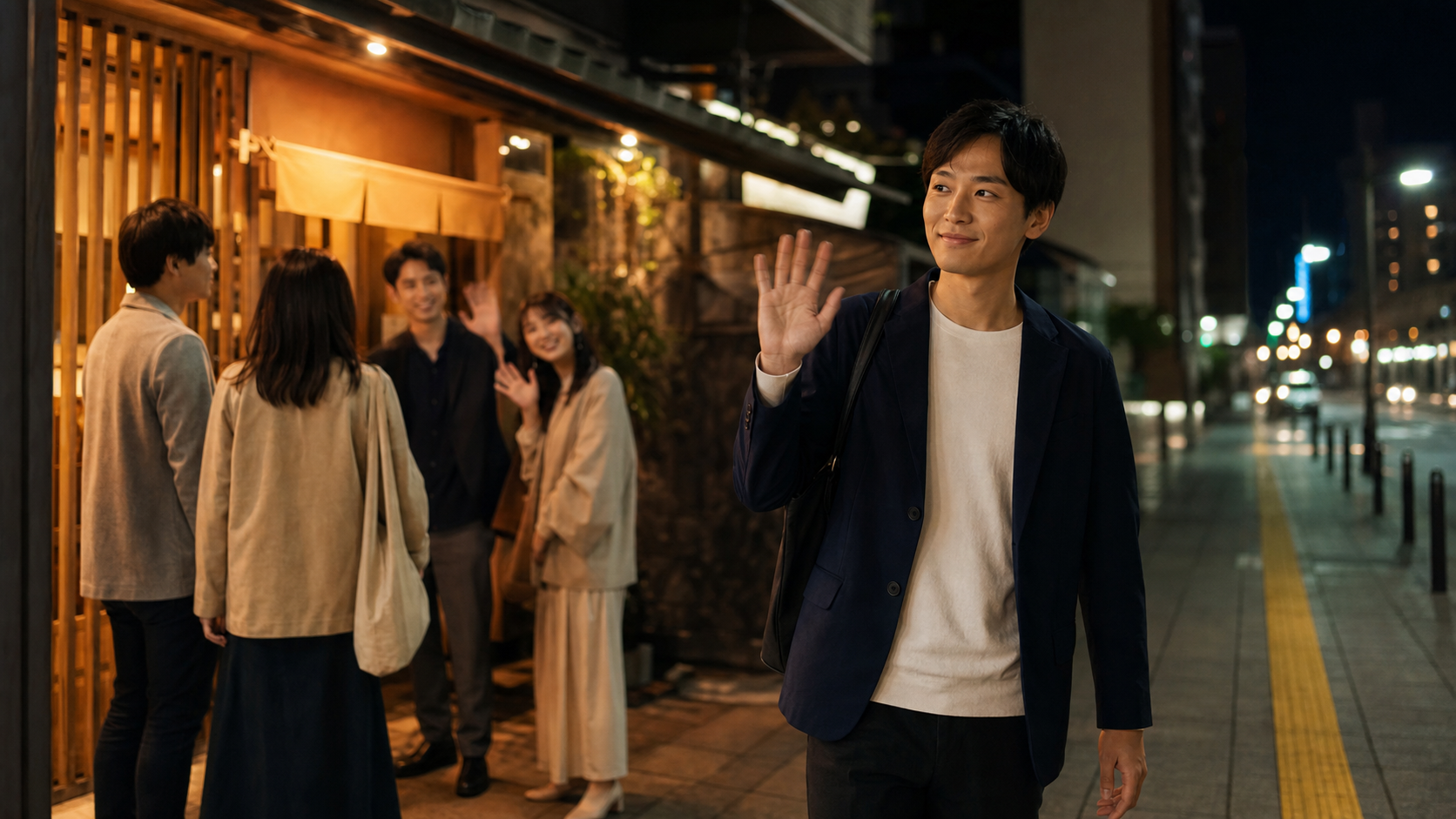 二次会を回避して駅へ向かう人