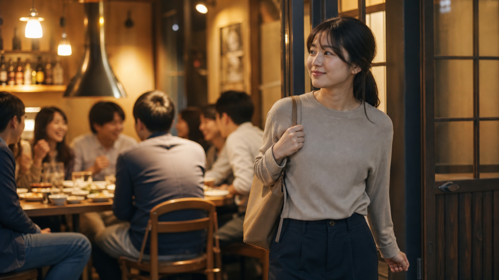 リア充飲み会で疲れた時に自然に帰る人