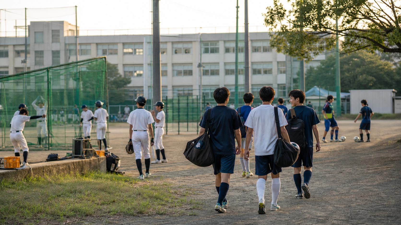 野球部とサッカー部がリア充に見える理由を表す放課後の運動部風景