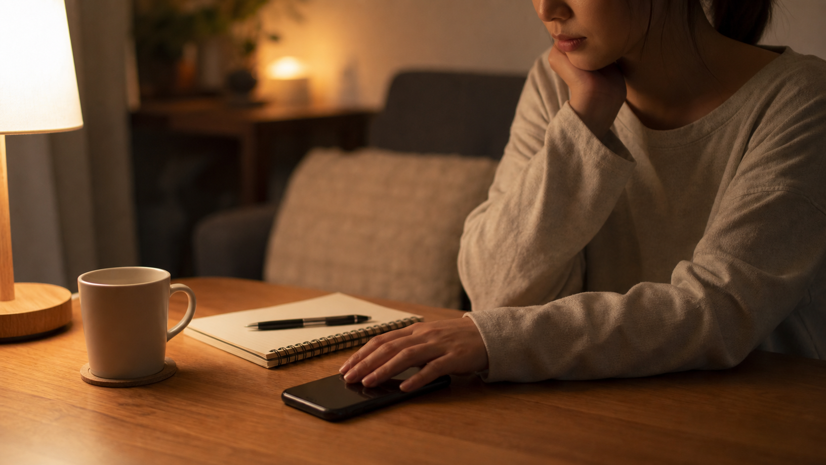 リア充が憎いと感じた夜にスマホを置いて気持ちを整える人