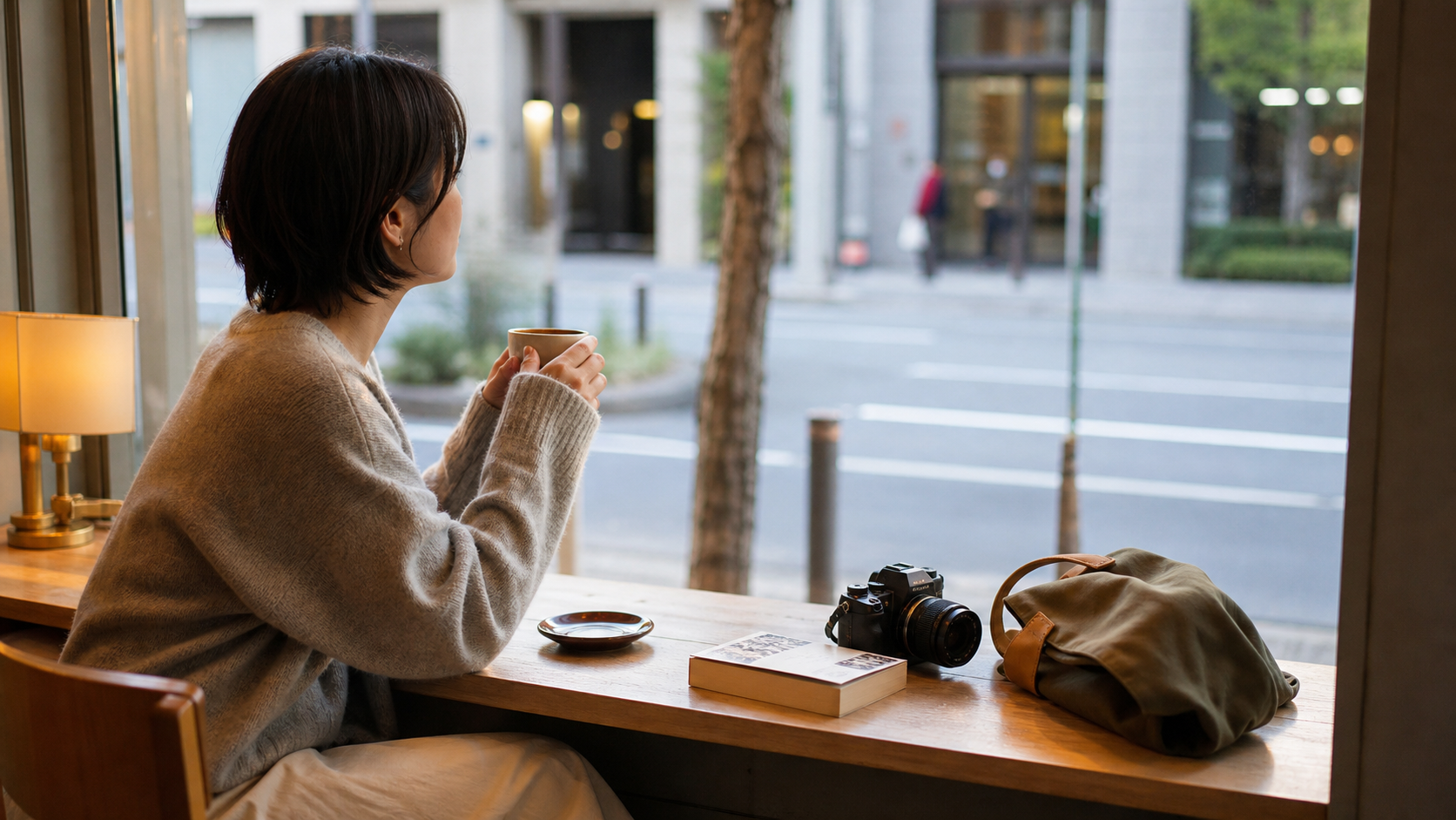 カフェと街歩きでソロリア充の週末を楽しむイメージ