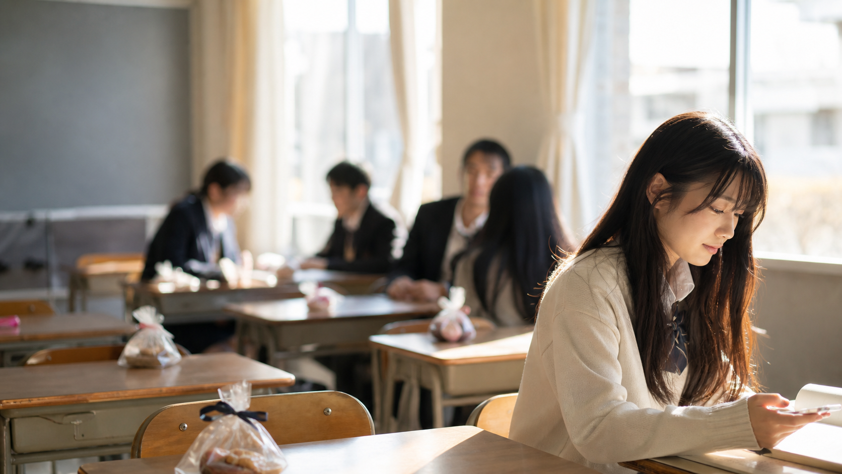 バレンタインの教室で非リア充あるあるを感じる学生