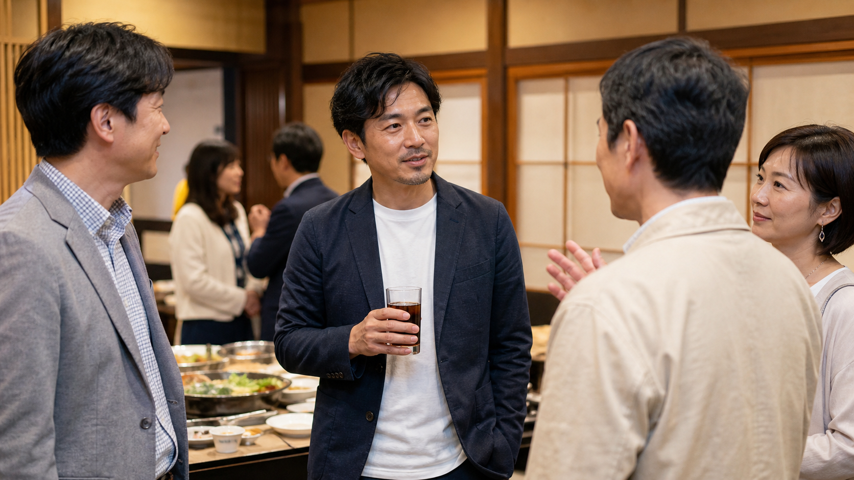 同窓会ぼっちでも会話に入りやすい少人数の場面