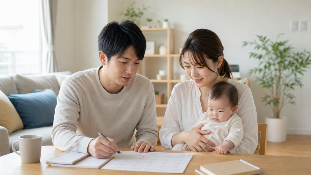 育休の制度と過ごし方を家族で計画する親子