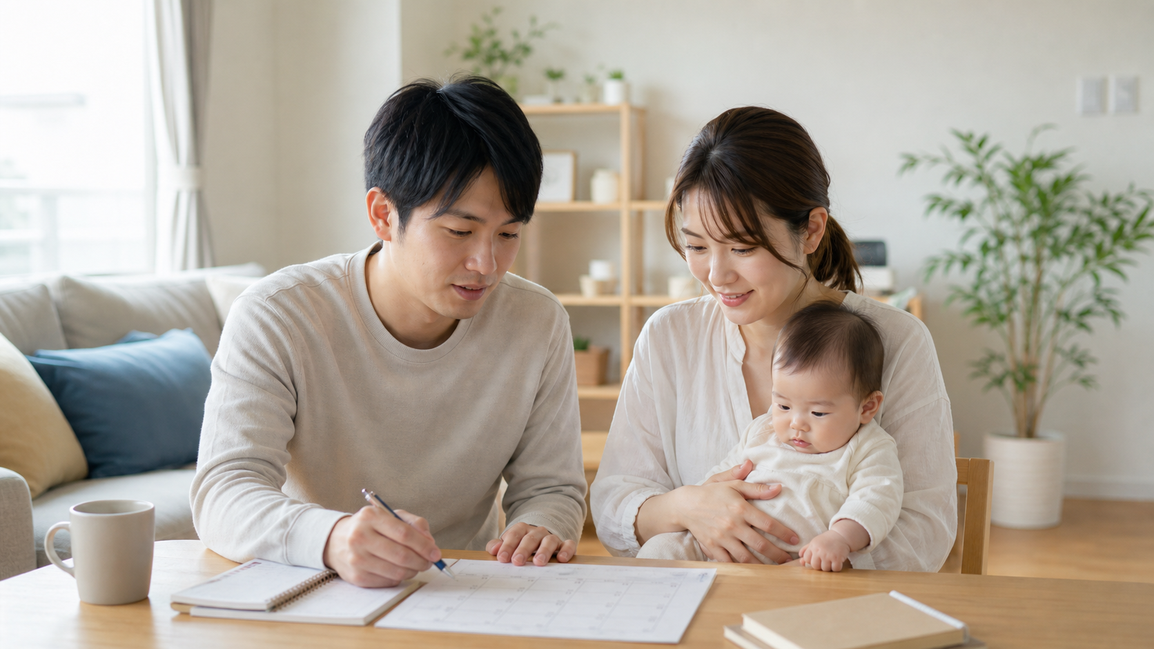 育休の制度と過ごし方を家族で計画する親子