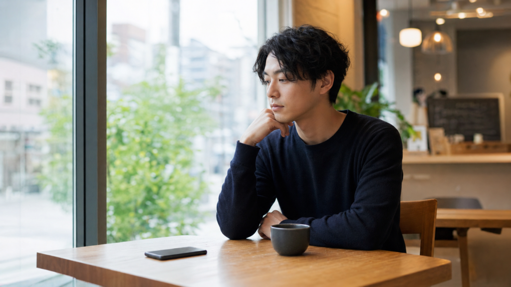 別れさせたい心理を落ち着いて見直すカフェの人物