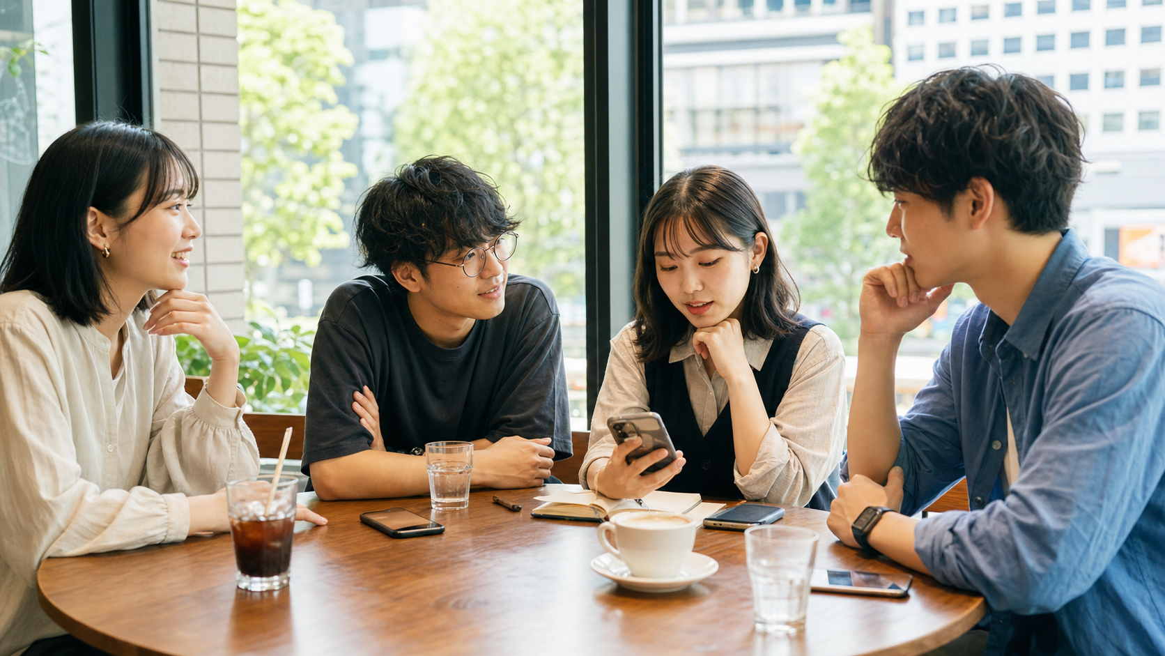 リア充は死語なのかを考えながら会話する若者たち