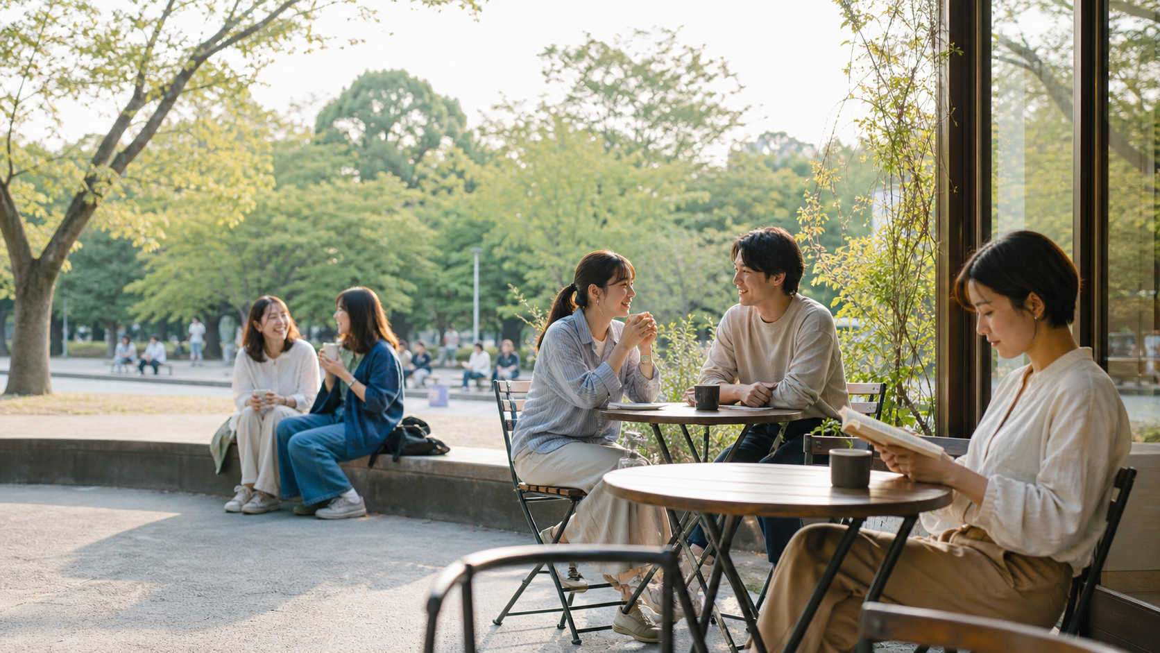 リア充の意味はカップルだけではないと伝える休日のイメージ