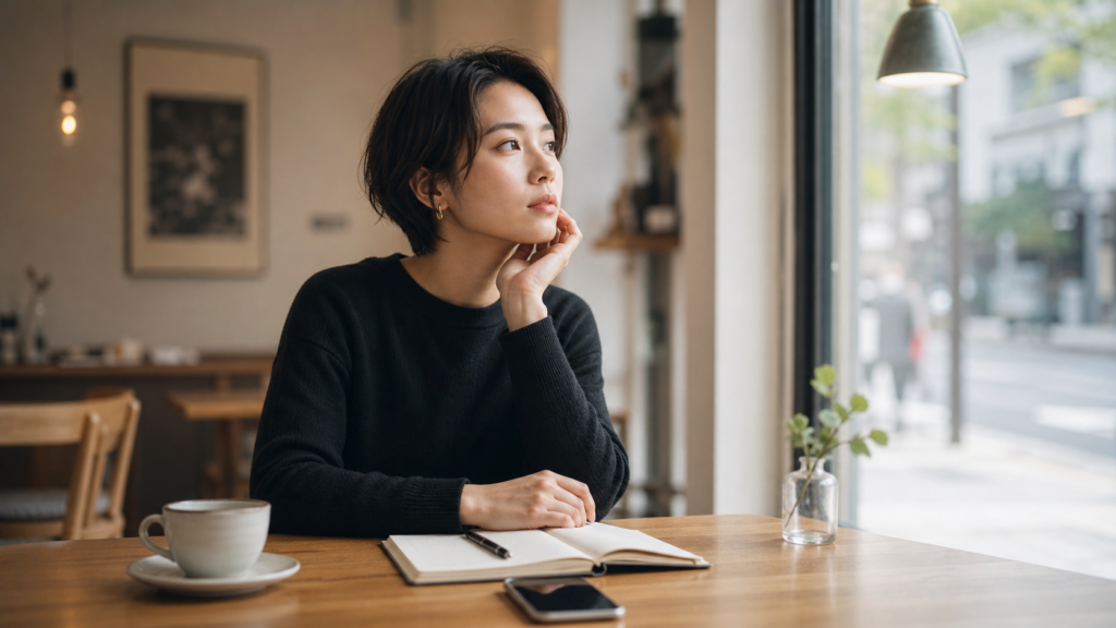 別れさせたい心理を安全に見直すカフェの人物