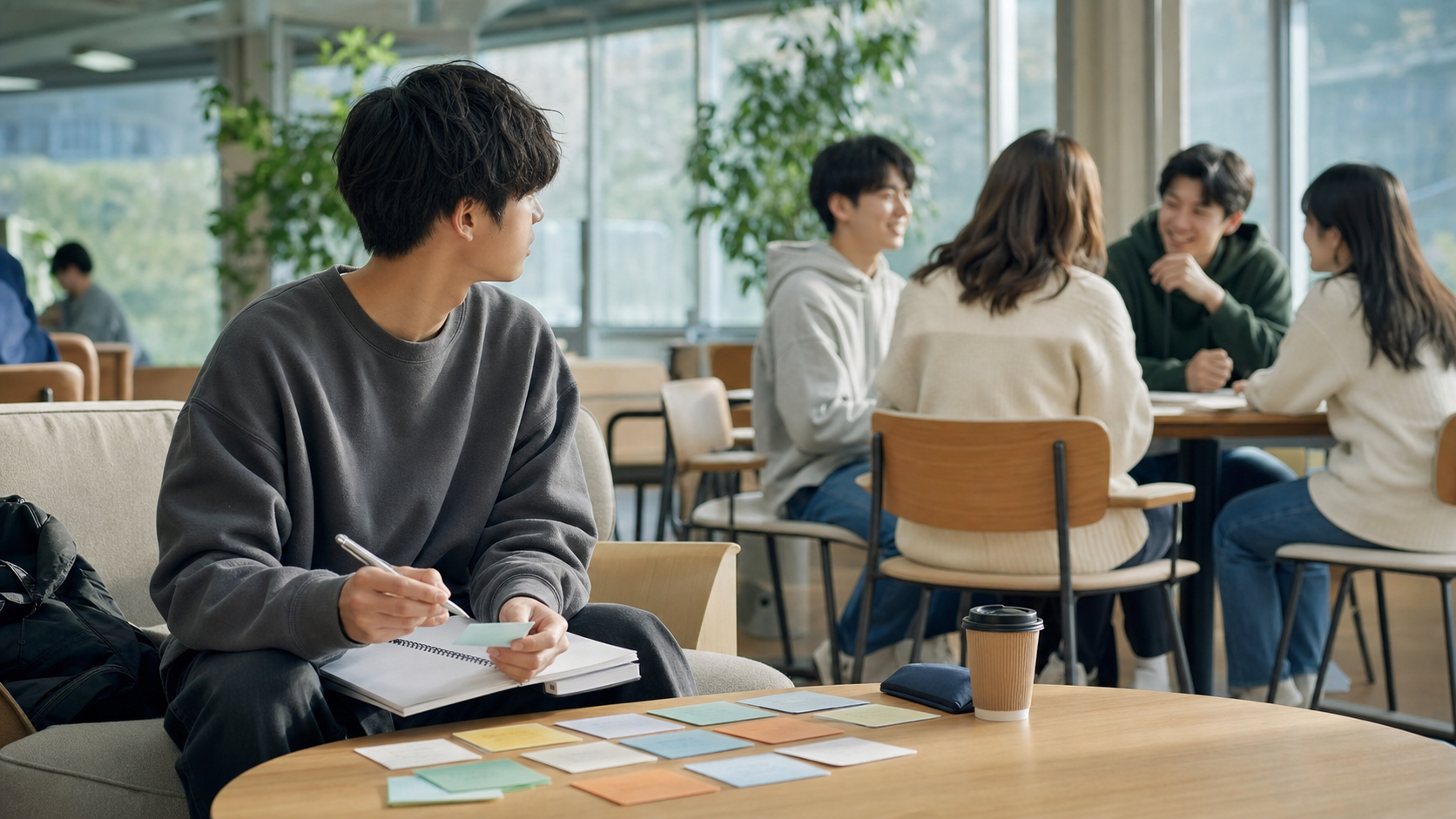 MBTIタイプと周囲の反応を気にする学生のイメージ
