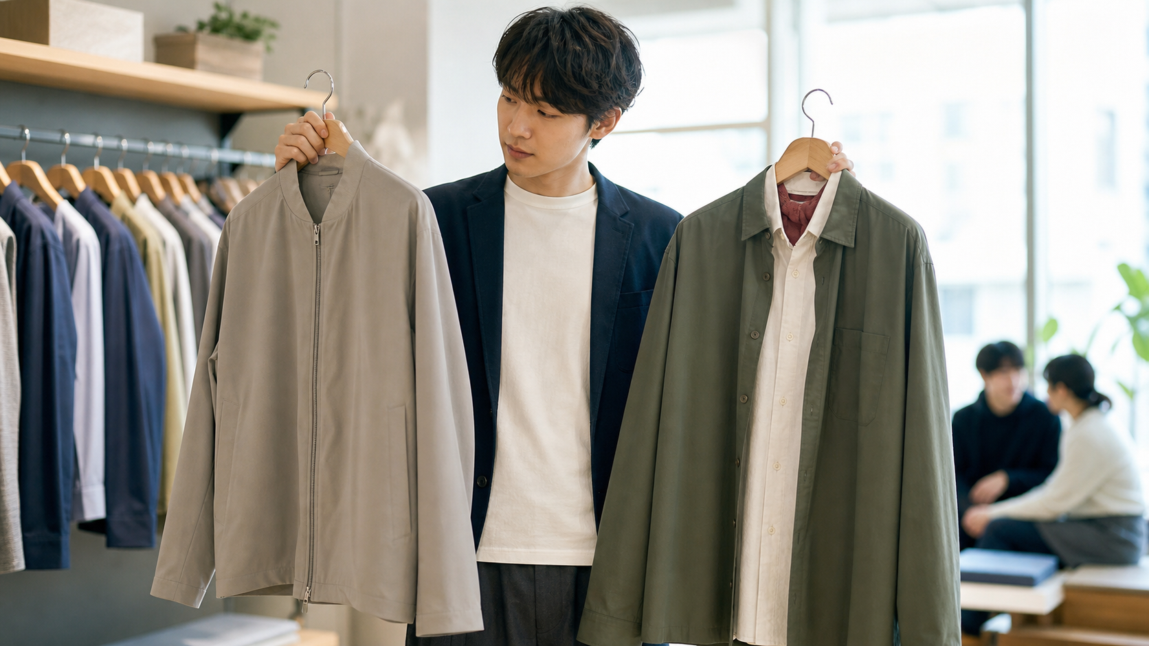 キョロ充っぽく見えない服装を選ぶ様子