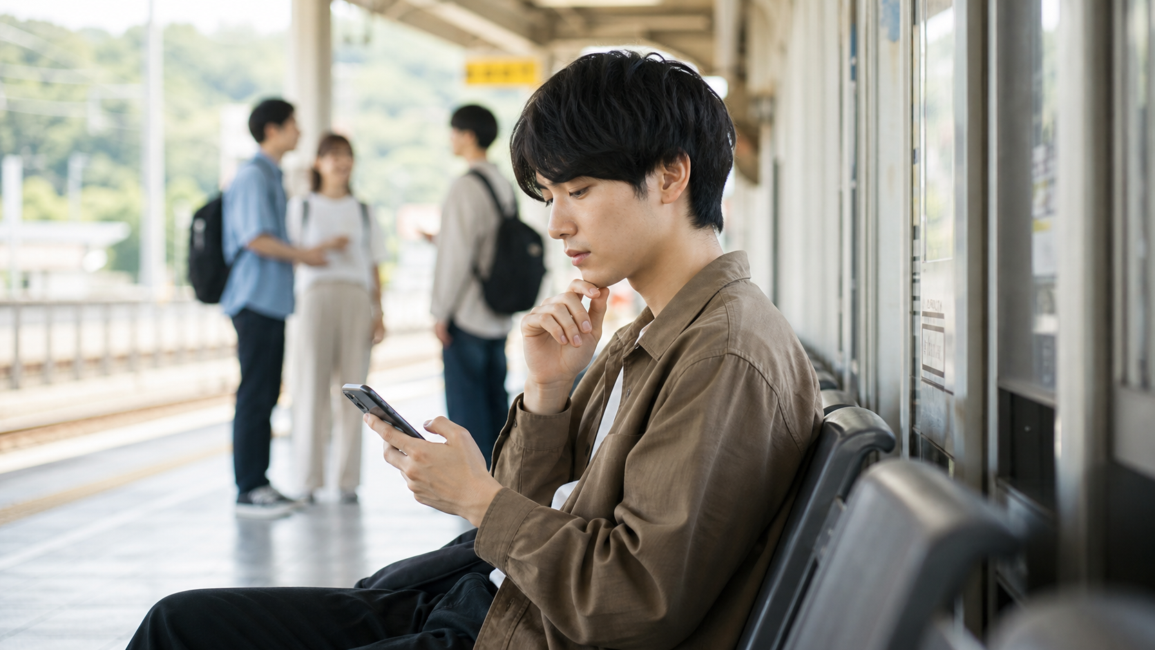 古い言葉を使う前にスマホを見て考える若者