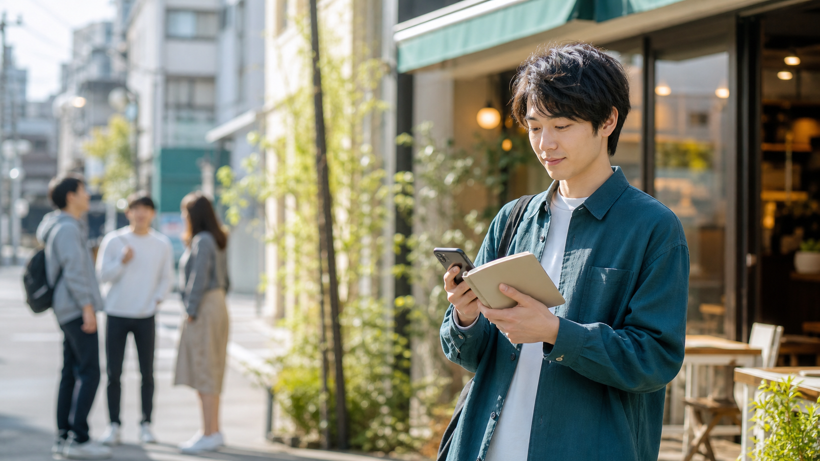 キョロ充をやめたい人が周囲の目から離れて自分の予定を整理する様子