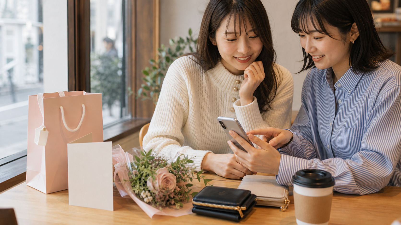 誕生日当日の集合時間や連絡を友人と確認する様子