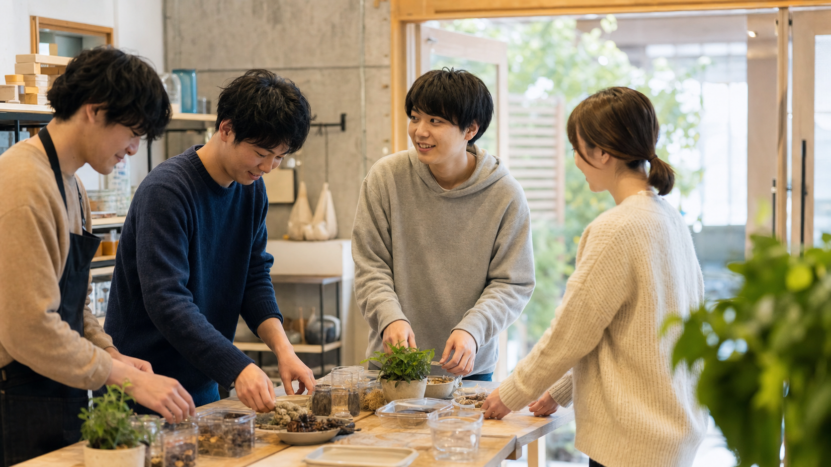 趣味の場で自然に友達作りを始める人たち