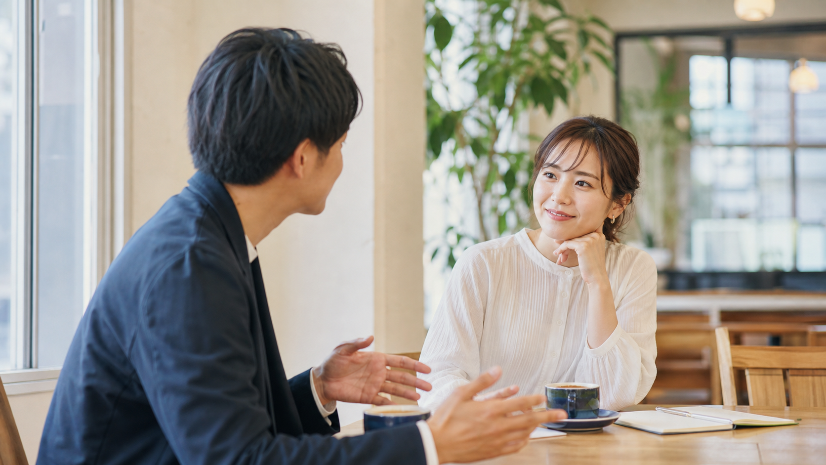 カフェで相手の話を聞きながら自然に距離を縮める会話