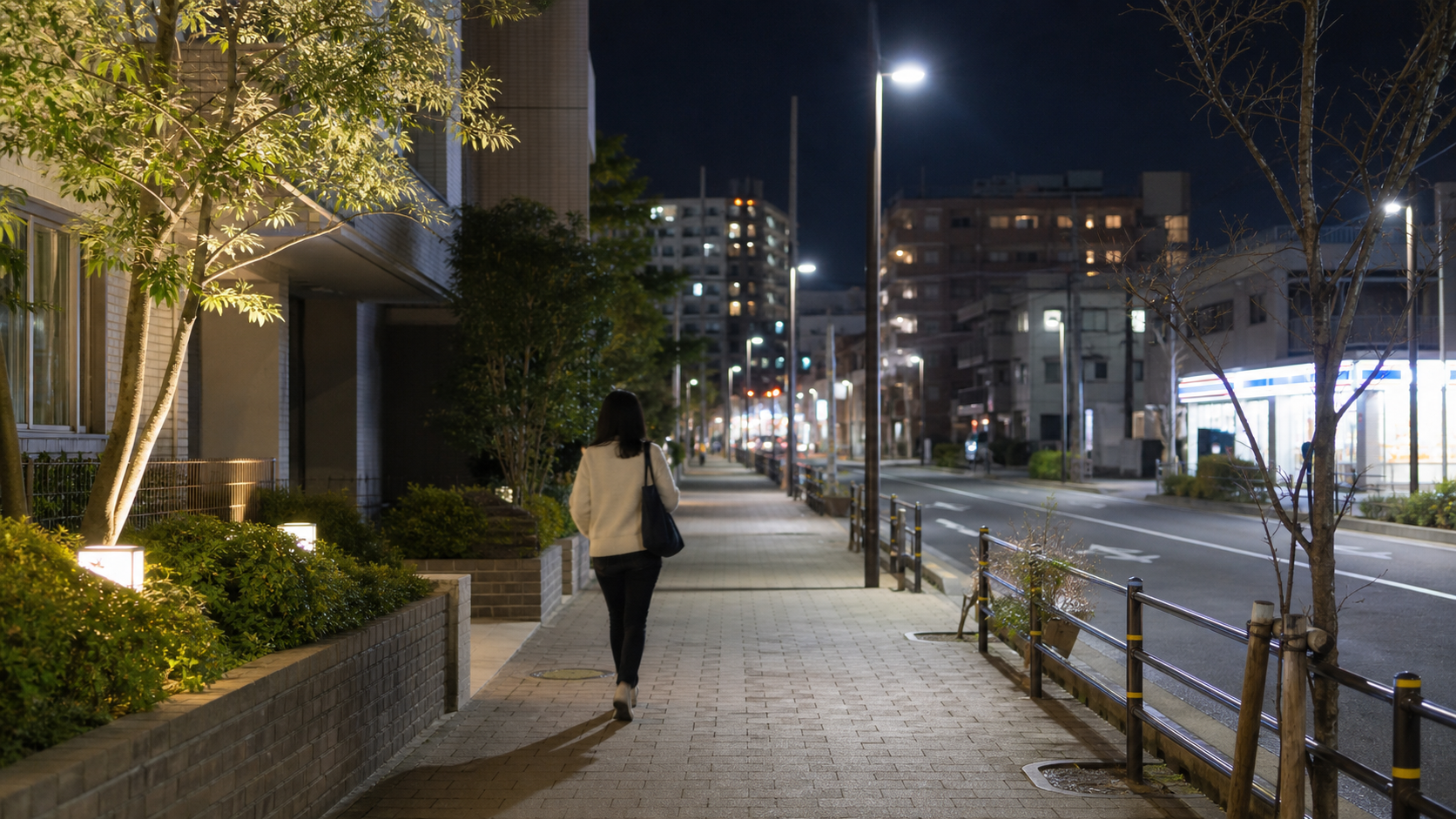 夜でも安全に歩きやすい明るい散歩ルート